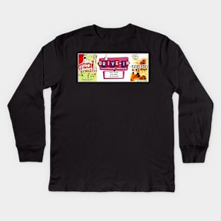 Drive-In Double Feature - Astro-Zombies & Flesh Eaters Kids Long Sleeve T-Shirt